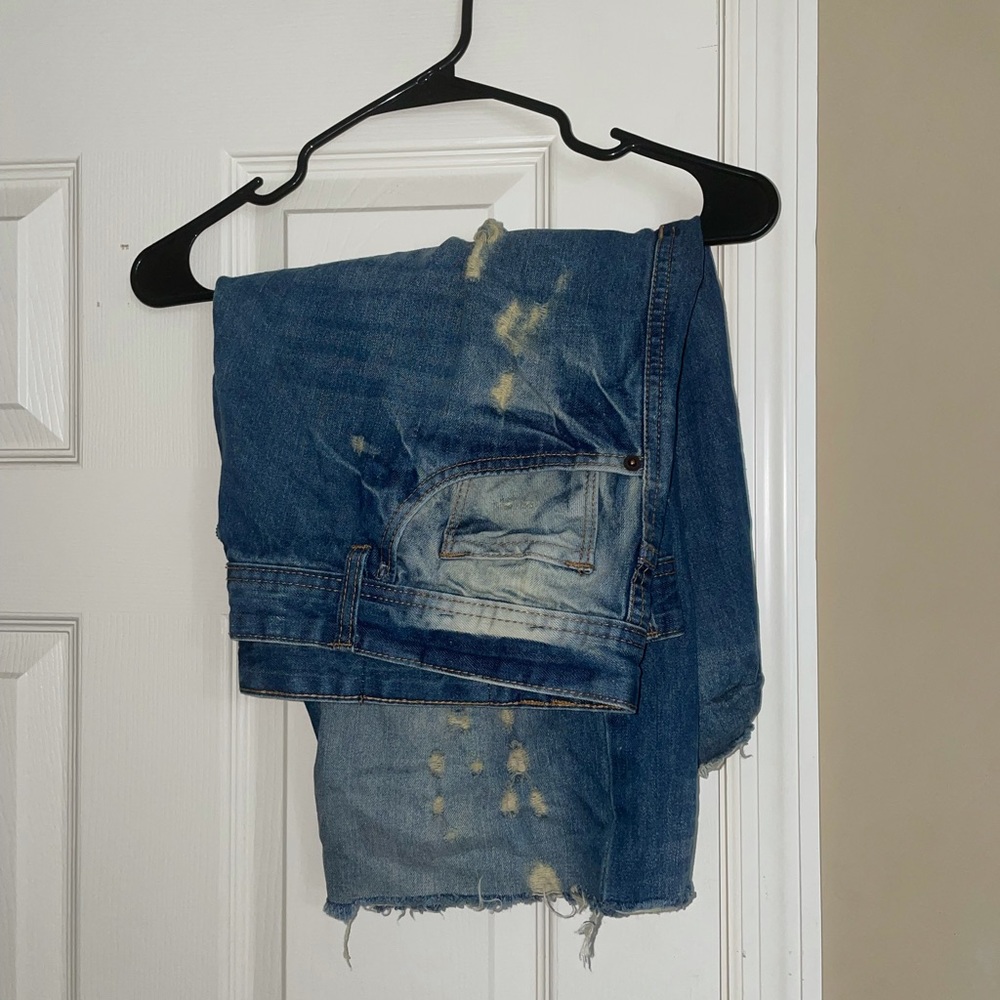 Cut off ripped jean shorts